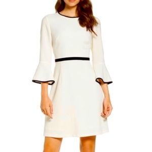 Eliza J Cream Fit and Flare Dress